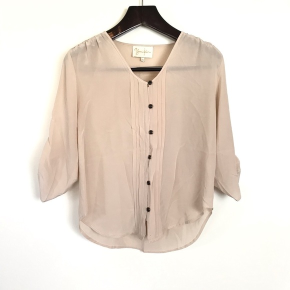 Yumi Kim Pink Silk Blouse Shirt Top XS Extra Small - Picture 1 of 5